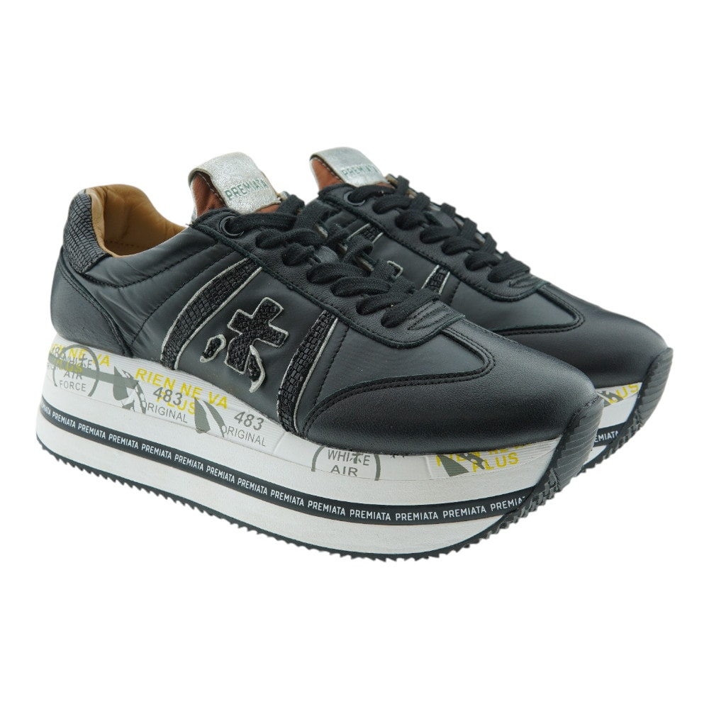 Premiata Beth Mujer Zapatillas Negras 