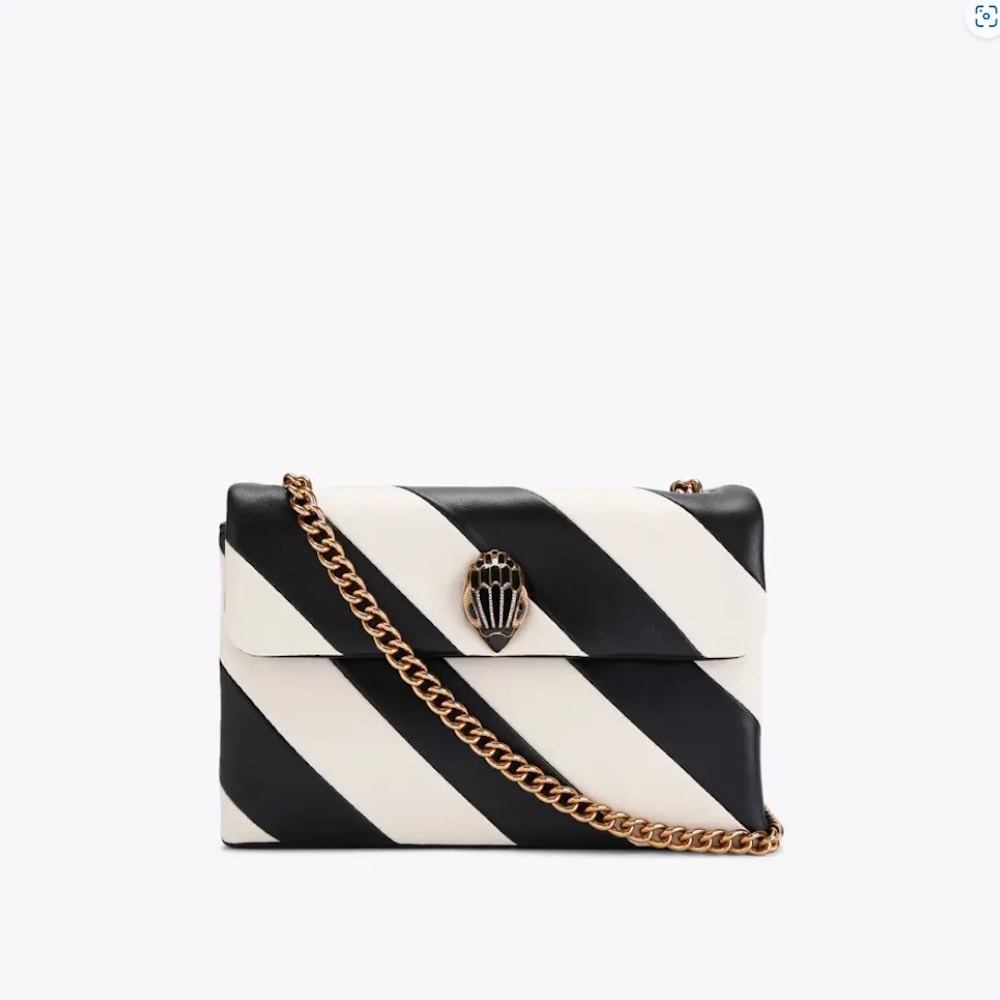 Bolso Piel Blanco y Negro Kurt Geiger Cadena Medium Kensington