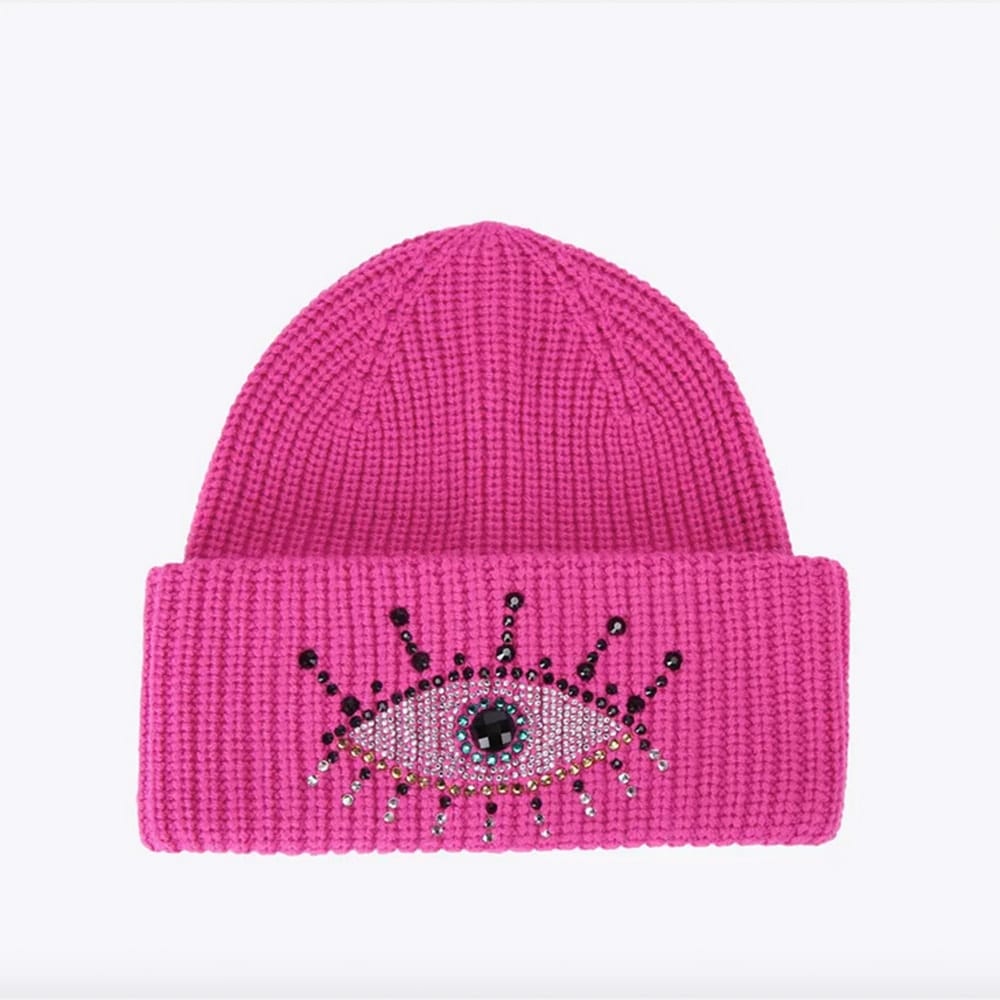 Gorro Kurt Geiger Rosa Adorno Ojo Evil Eye Beanie