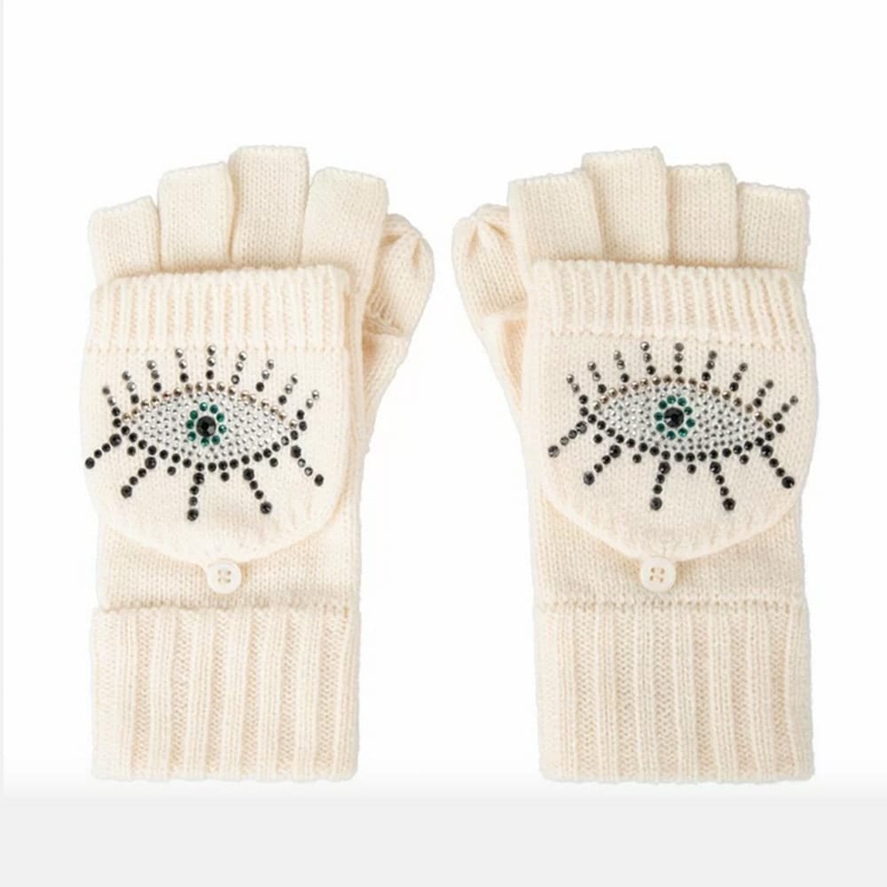 Kurt Geiger Mitones Beig Ojo y Pedrería Evil Eye Mitten