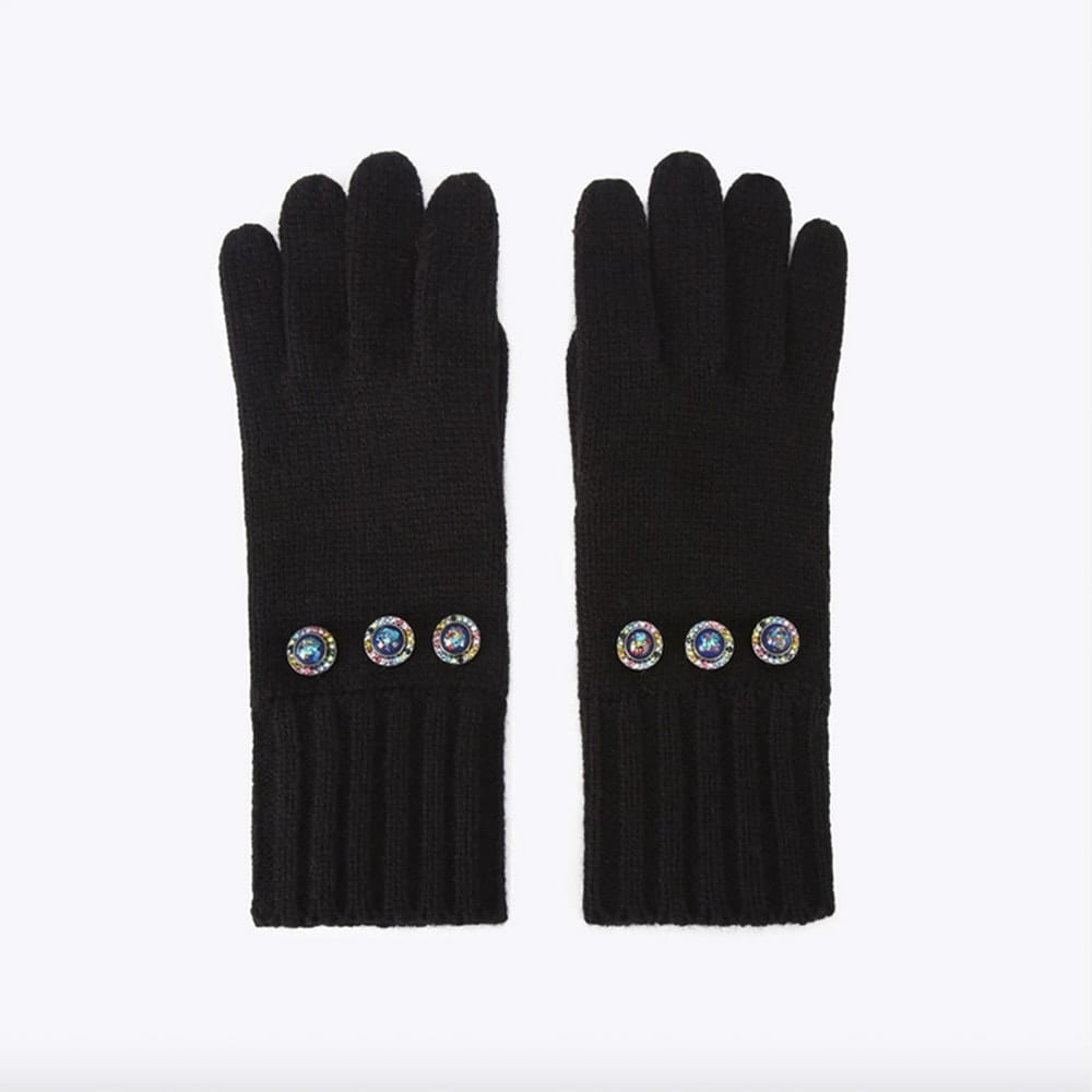 Guantes Punto Negro Kurt Geiger Gemas Colores Octavia Knit Gloves