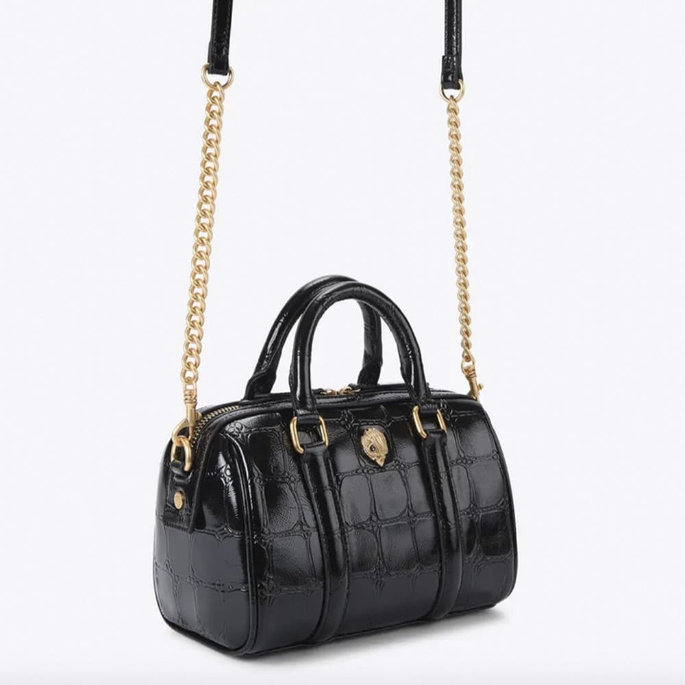 Bolso Mini Negro Kurt Geiger en Acabado Cocodrilo | Moda Exclusiva foto 4