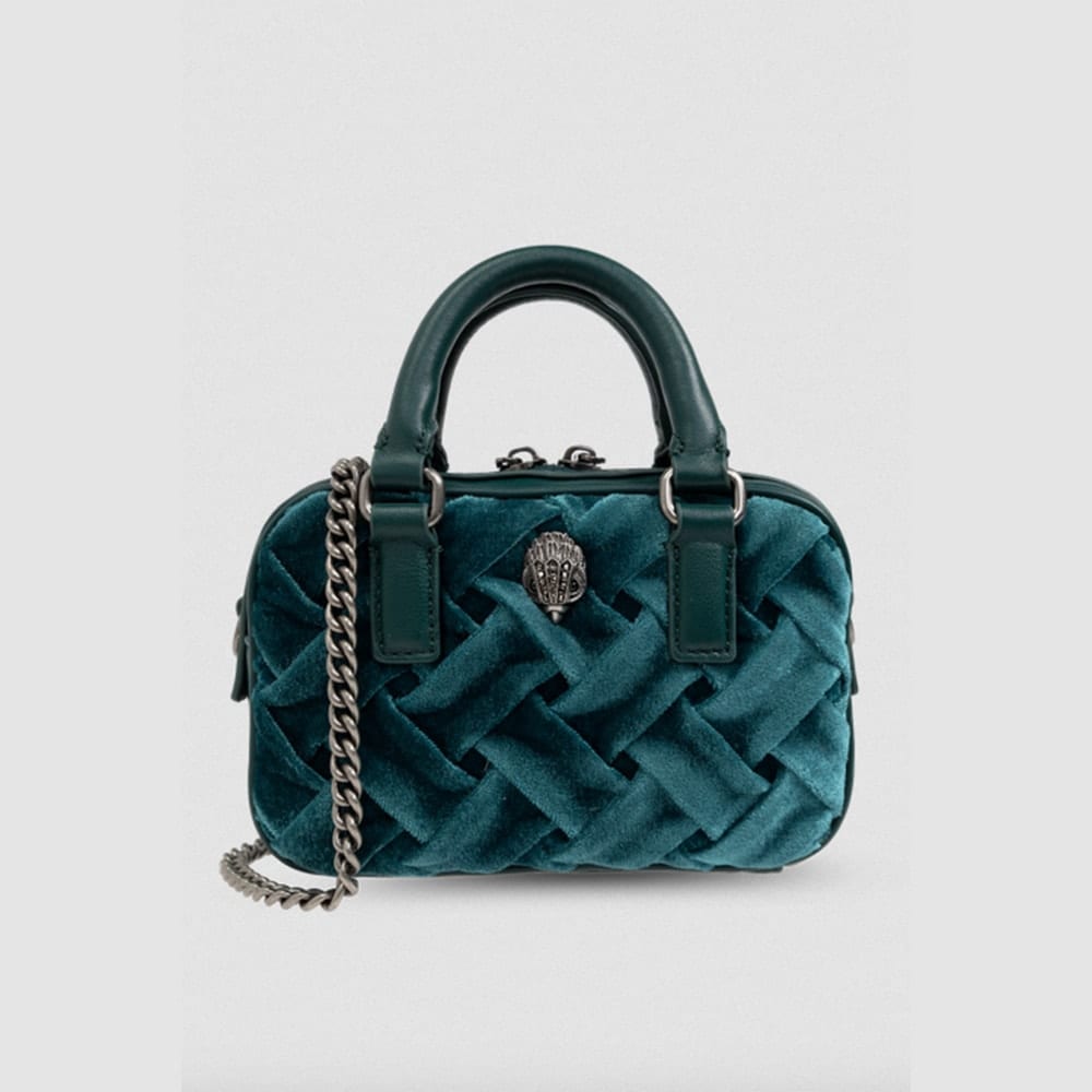 Bolso Terciopelo Verde Cadena Kurt Geiger Xs Kensington Duffle Bag