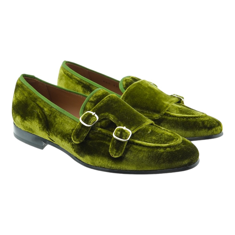 Blucher Hebilla Mujer Calce Terciopelo Verde 2182