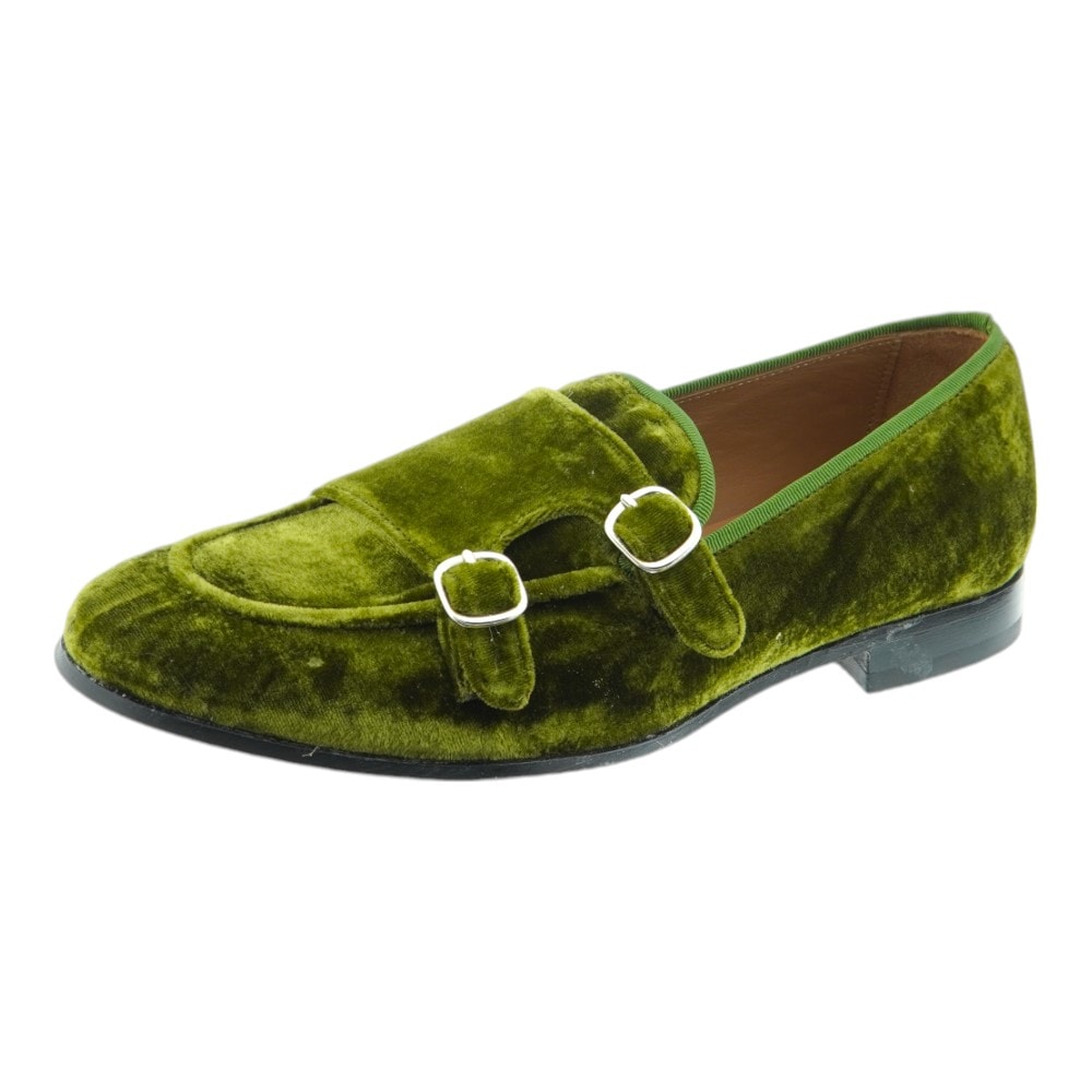 Blucher Hebilla Mujer Calce en Terciopelo Verde – Elegancia Exclusiva foto 3