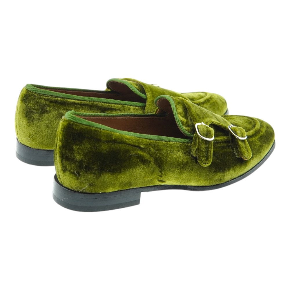 Blucher Hebilla Mujer Calce en Terciopelo Verde – Elegancia Exclusiva foto 4