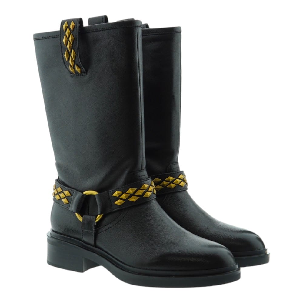 Botas Bruno Premi Negras Moteras Tachuelas BI5503G