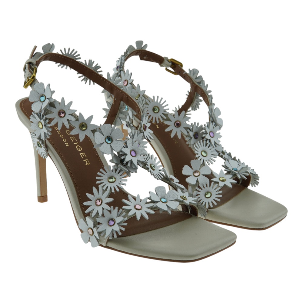 Sandalias Mujer Tacón Blancas Kurt Geiger Flower Sandal