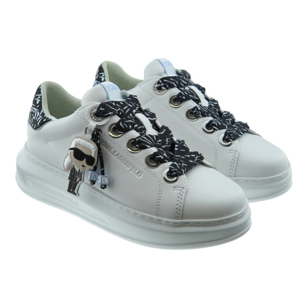 Zapatillas Mujer Karl Lagerfeld Blancas y Negras Kapri Keychain