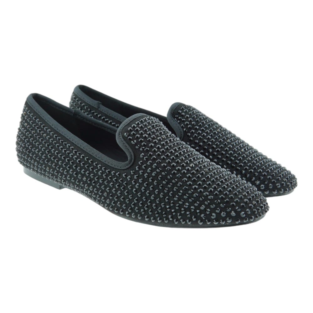 Zapatos Kurt Geiger Mujer Slippers Negros Brillantes Kensington Sq