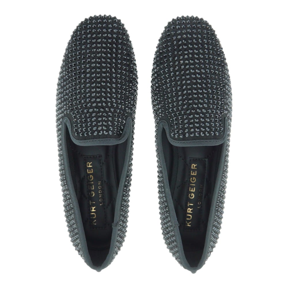 Slipper Mujer Kurt Geiger Negro con Cristales | Elegancia y Comodidad foto 2