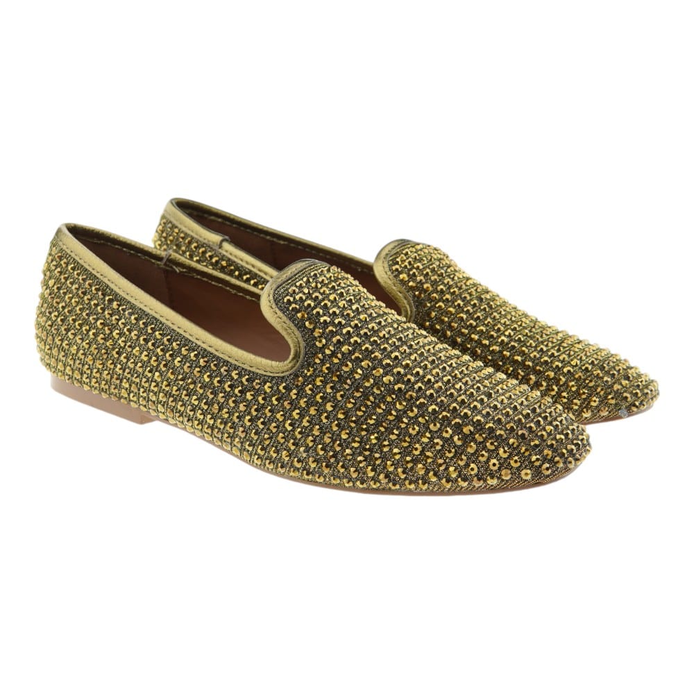 Slipper Mujer Kurt Geiger Oro con Cristales Brillantes Kensington Sq