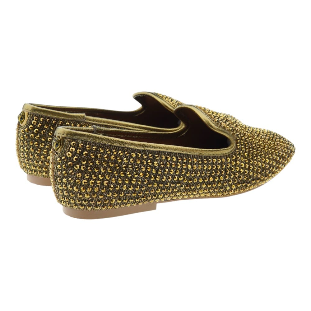 Slipper Mujer Kurt Geiger Oro con Cristales Brillantes | Exclusividad y Estilo foto 4