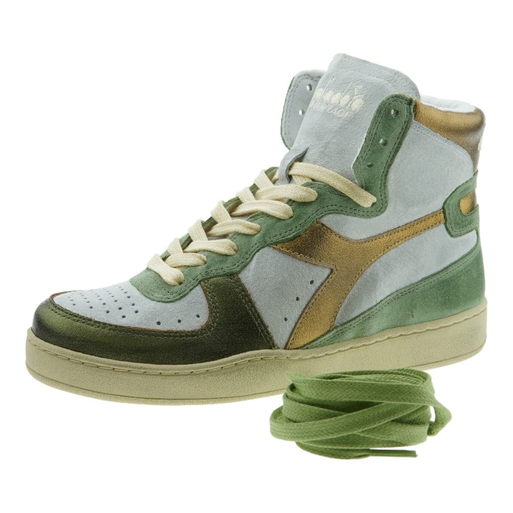 Zapatillas Diadora Mujer Altas Verde y Dorado | Gallery Carrilé foto 3