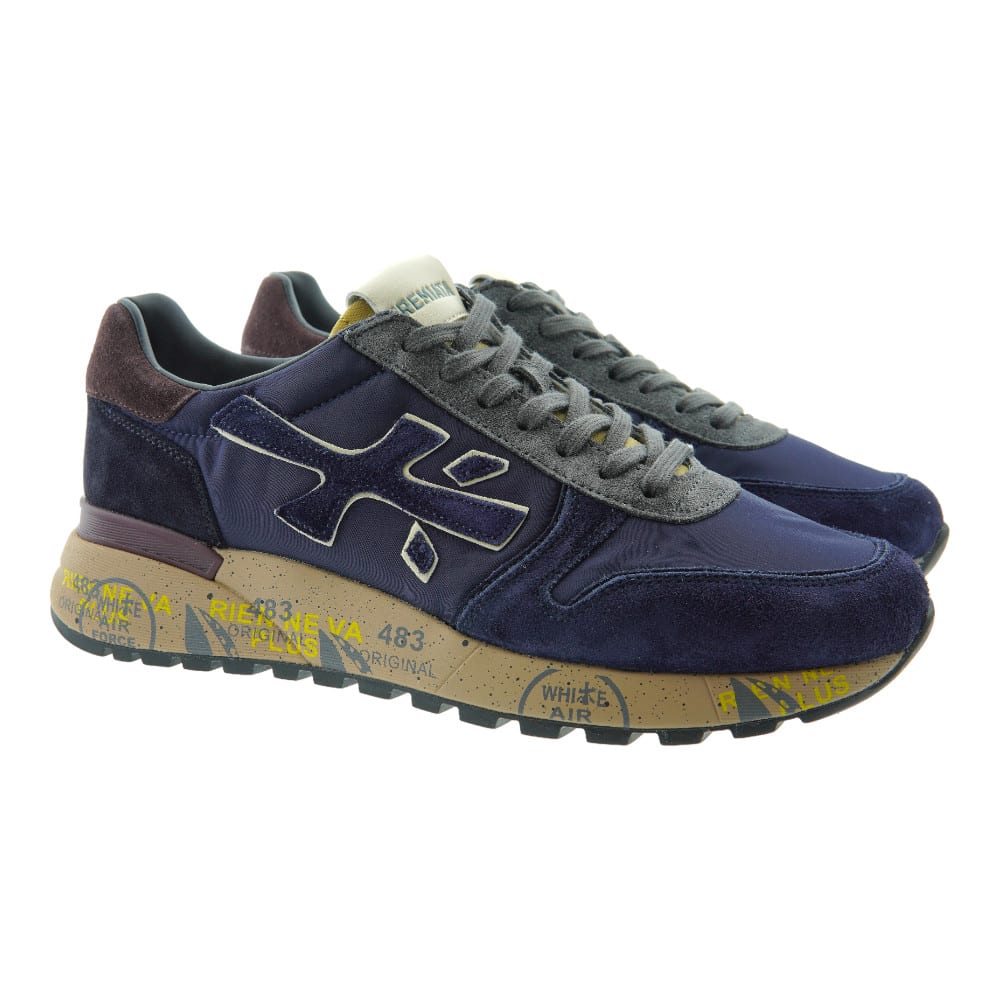 Sneakers Hombre Premiata Ante y Nylon Azul Mick 6868