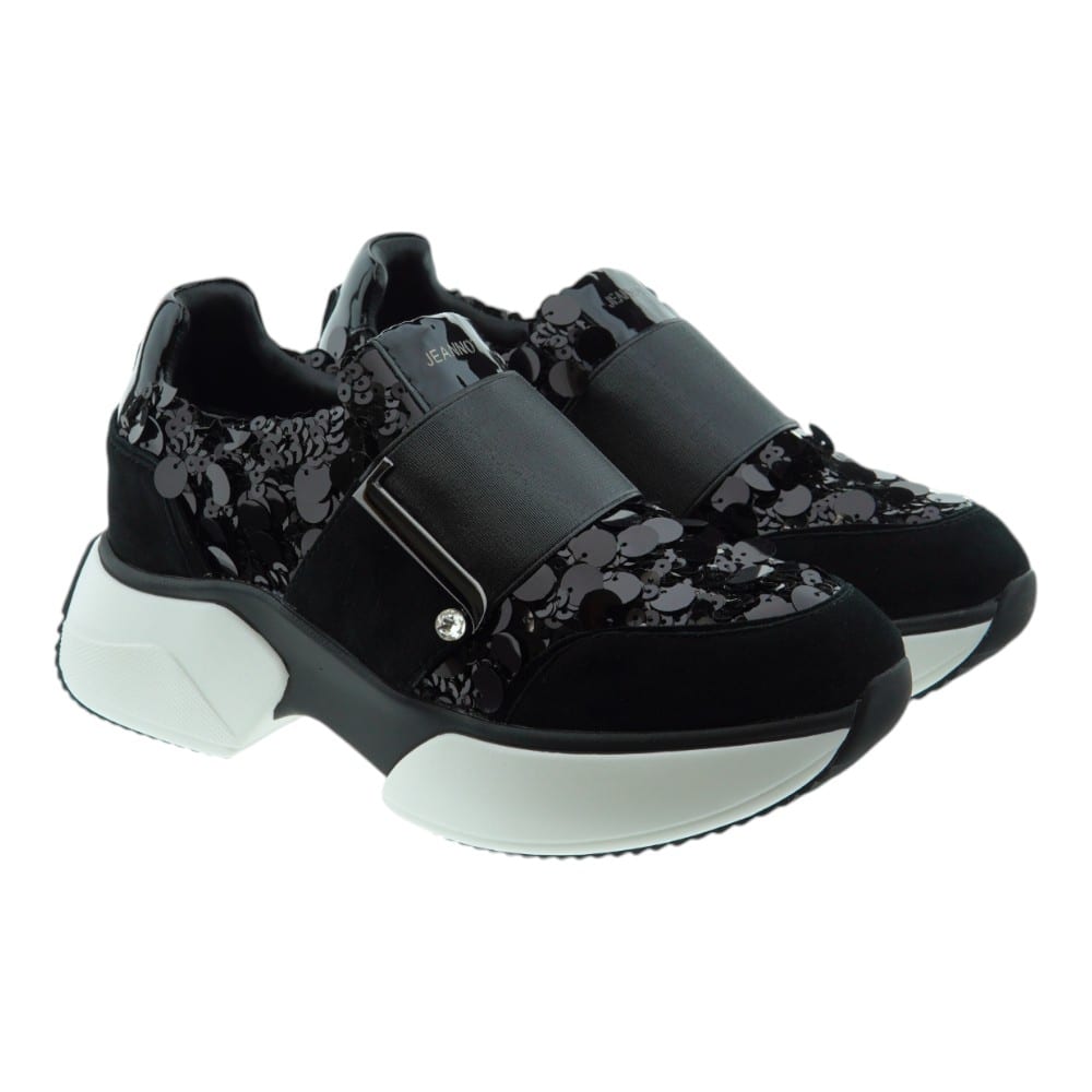 Zapatillas Negras Mujer Lentejuelas Jeannot Negras SJ696