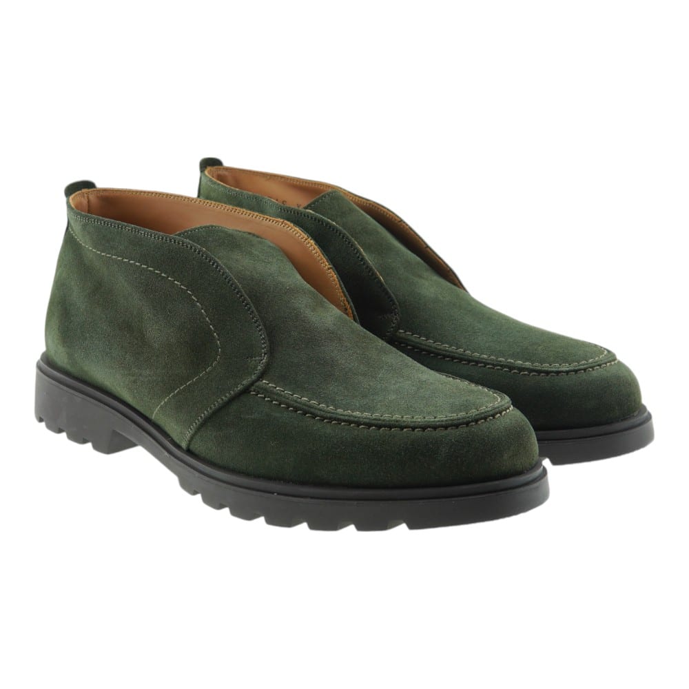 Botas Calce Ante Verde Sin Cordones X1737