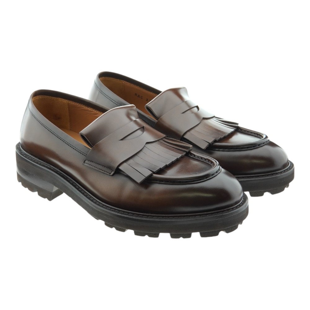 Mocasines Hombre Piel Flecos Marrón Calce X2098