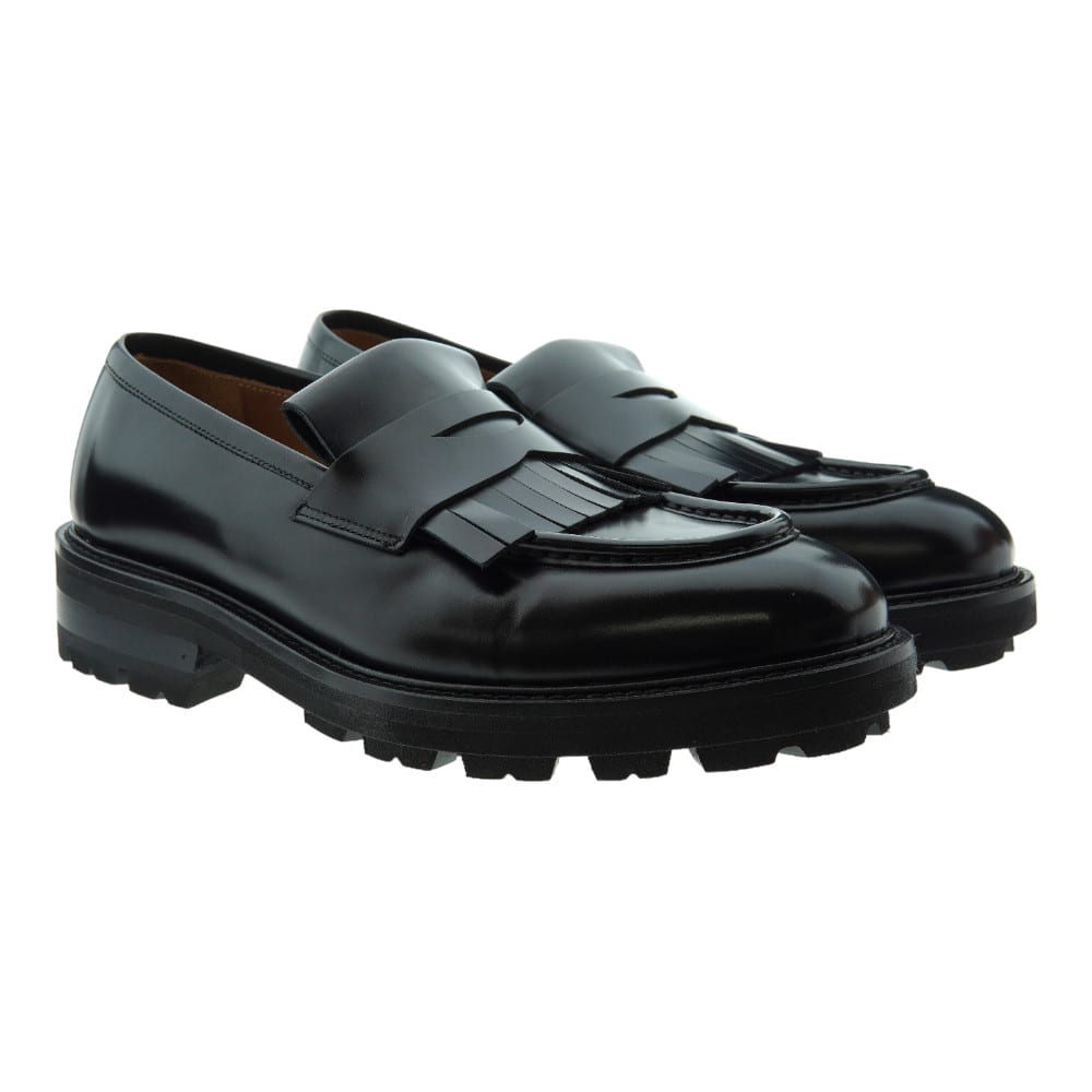 Mocasines Negros Calce Flecos y Suela Track Hombre X2098